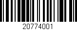 Código de barras (EAN, GTIN, SKU, ISBN): '20774001'
