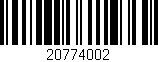 Código de barras (EAN, GTIN, SKU, ISBN): '20774002'