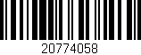 Código de barras (EAN, GTIN, SKU, ISBN): '20774058'