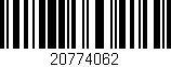 Código de barras (EAN, GTIN, SKU, ISBN): '20774062'