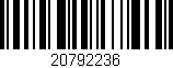 Código de barras (EAN, GTIN, SKU, ISBN): '20792236'