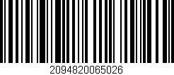 Código de barras (EAN, GTIN, SKU, ISBN): '2094820065026'