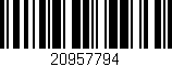 Código de barras (EAN, GTIN, SKU, ISBN): '20957794'