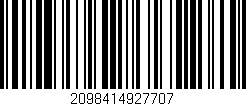Código de barras (EAN, GTIN, SKU, ISBN): '2098414927707'