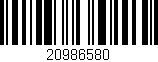 Código de barras (EAN, GTIN, SKU, ISBN): '20986580'