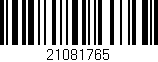 Código de barras (EAN, GTIN, SKU, ISBN): '21081765'
