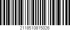 Código de barras (EAN, GTIN, SKU, ISBN): '2118510815026'