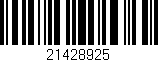 Código de barras (EAN, GTIN, SKU, ISBN): '21428925'
