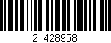 Código de barras (EAN, GTIN, SKU, ISBN): '21428958'