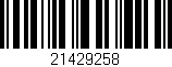 Código de barras (EAN, GTIN, SKU, ISBN): '21429258'