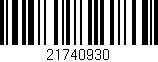 Código de barras (EAN, GTIN, SKU, ISBN): '21740930'