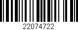 Código de barras (EAN, GTIN, SKU, ISBN): '22074722'