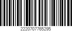 Código de barras (EAN, GTIN, SKU, ISBN): '2220707765295'