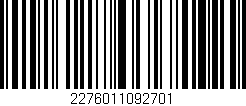 Código de barras (EAN, GTIN, SKU, ISBN): '2276011092701'