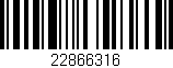 Código de barras (EAN, GTIN, SKU, ISBN): '22866316'