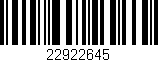 Código de barras (EAN, GTIN, SKU, ISBN): '22922645'
