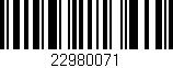 Código de barras (EAN, GTIN, SKU, ISBN): '22980071'