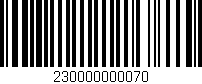 Código de barras (EAN, GTIN, SKU, ISBN): '230000000070'