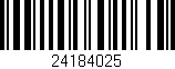 Código de barras (EAN, GTIN, SKU, ISBN): '24184025'