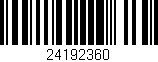Código de barras (EAN, GTIN, SKU, ISBN): '24192360'