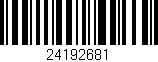 Código de barras (EAN, GTIN, SKU, ISBN): '24192681'