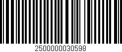 Código de barras (EAN, GTIN, SKU, ISBN): '2500000030598'