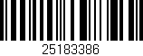 Código de barras (EAN, GTIN, SKU, ISBN): '25183386'