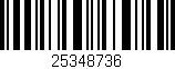 Código de barras (EAN, GTIN, SKU, ISBN): '25348736'