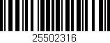 Código de barras (EAN, GTIN, SKU, ISBN): '25502316'