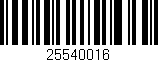 Código de barras (EAN, GTIN, SKU, ISBN): '25540016'