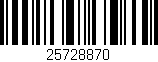 Código de barras (EAN, GTIN, SKU, ISBN): '25728870'