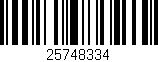 Código de barras (EAN, GTIN, SKU, ISBN): '25748334'