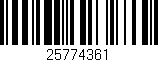 Código de barras (EAN, GTIN, SKU, ISBN): '25774361'