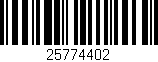 Código de barras (EAN, GTIN, SKU, ISBN): '25774402'