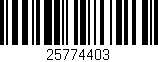 Código de barras (EAN, GTIN, SKU, ISBN): '25774403'