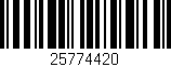 Código de barras (EAN, GTIN, SKU, ISBN): '25774420'