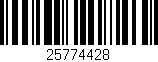 Código de barras (EAN, GTIN, SKU, ISBN): '25774428'