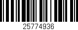 Código de barras (EAN, GTIN, SKU, ISBN): '25774936'