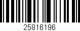 Código de barras (EAN, GTIN, SKU, ISBN): '25816196'