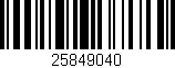 Código de barras (EAN, GTIN, SKU, ISBN): '25849040'