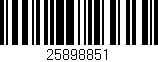 Código de barras (EAN, GTIN, SKU, ISBN): '25898851'