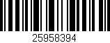 Código de barras (EAN, GTIN, SKU, ISBN): '25958394'