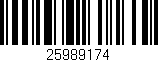 Código de barras (EAN, GTIN, SKU, ISBN): '25989174'