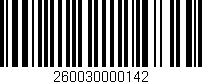 Código de barras (EAN, GTIN, SKU, ISBN): '260030000142'
