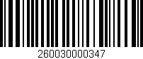 Código de barras (EAN, GTIN, SKU, ISBN): '260030000347'