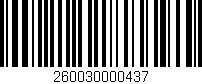 Código de barras (EAN, GTIN, SKU, ISBN): '260030000437'