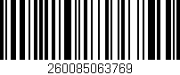 Código de barras (EAN, GTIN, SKU, ISBN): '260085063769'