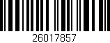 Código de barras (EAN, GTIN, SKU, ISBN): '26017857'