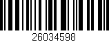 Código de barras (EAN, GTIN, SKU, ISBN): '26034598'