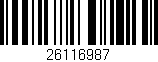 Código de barras (EAN, GTIN, SKU, ISBN): '26116987'